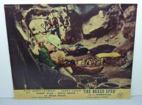 A James Stewart autographed lobby card