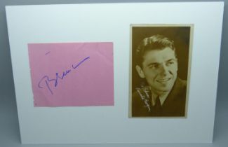 American Presidents, a Ronald Reagan signed photograph to Edna, and a Bill Clinton signed page