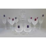 A collection of Edinburgh crystal, decanter, six wines, two brandy and two champagne flutes, all