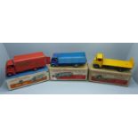 A Dinky Supertoys no.504 Guy Van, a Dinky Supertoys no.513 Guy Flat Truck, and no.511 Guy 4-Tonne