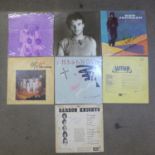 Seven autographed LP records including Nils Lofgren, Don Johnson, Herb Reed, etc.