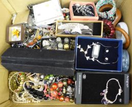 A large box of costume jewellery