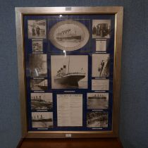 A Titanic 'History of Events' print, framed