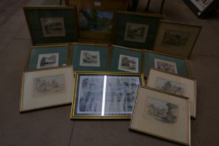 Assorted Sid Gardner watercolours, pastels, prints, etc.