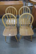 Four Ercol elm and beech Windsor chairs