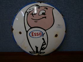 An enamelled Esso avdertising sign