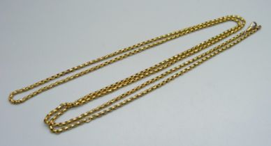 A 9ct gold guard chain, 30.2g, 128cm
