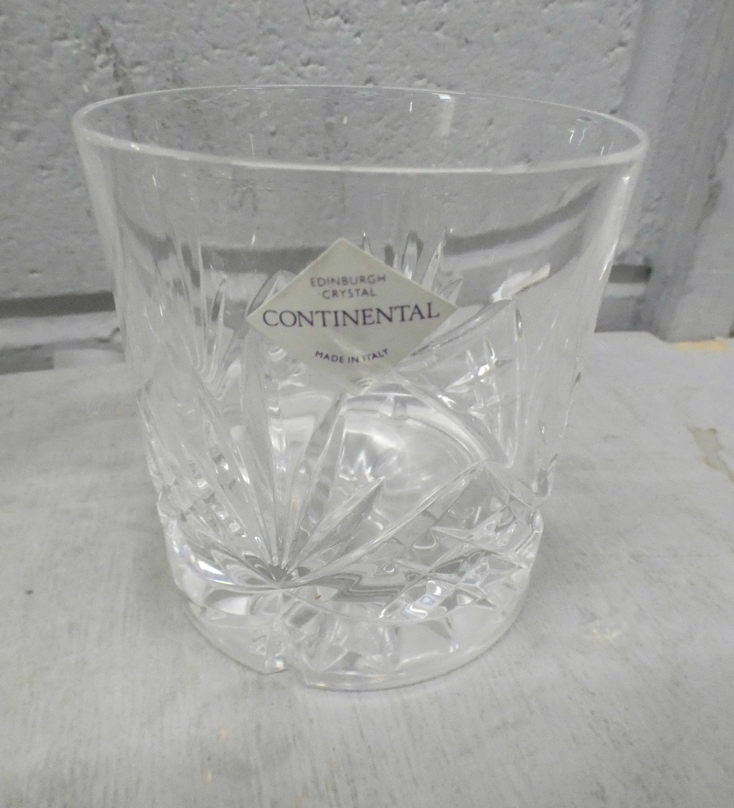 A bohemia crystal vase, boxed, six glass tumblers, a small fruit/trifle bowl, a tall glass vase - Image 3 of 5