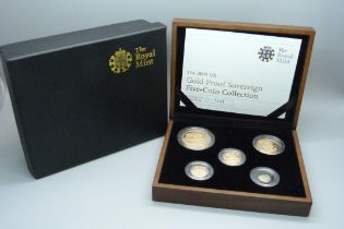 The Royal Mint 2009 UK gold proof five-coin collection, no. 1443