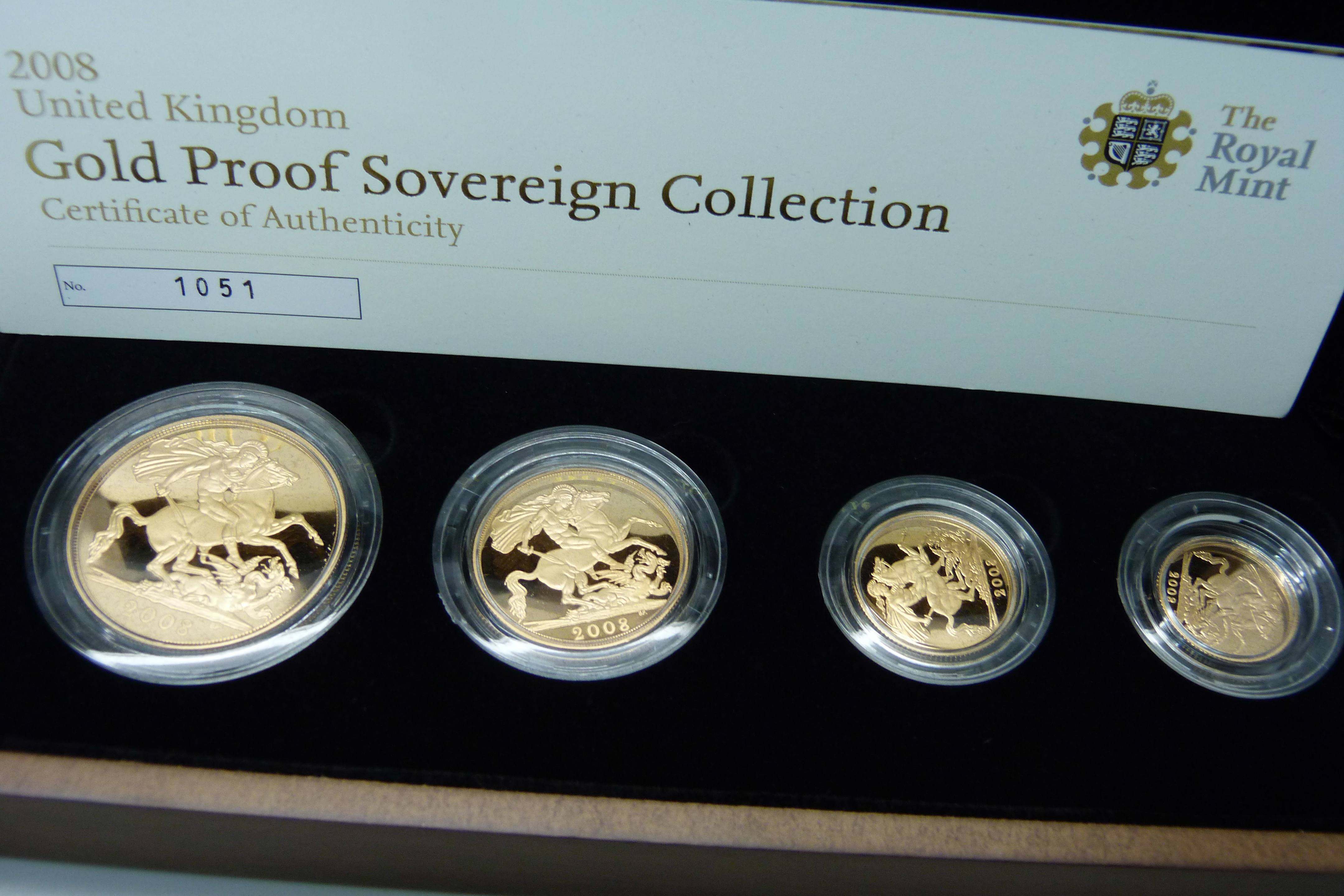 The Royal Mint 2008 UK gold proof sovereign collection, no. 1051 - Image 2 of 4