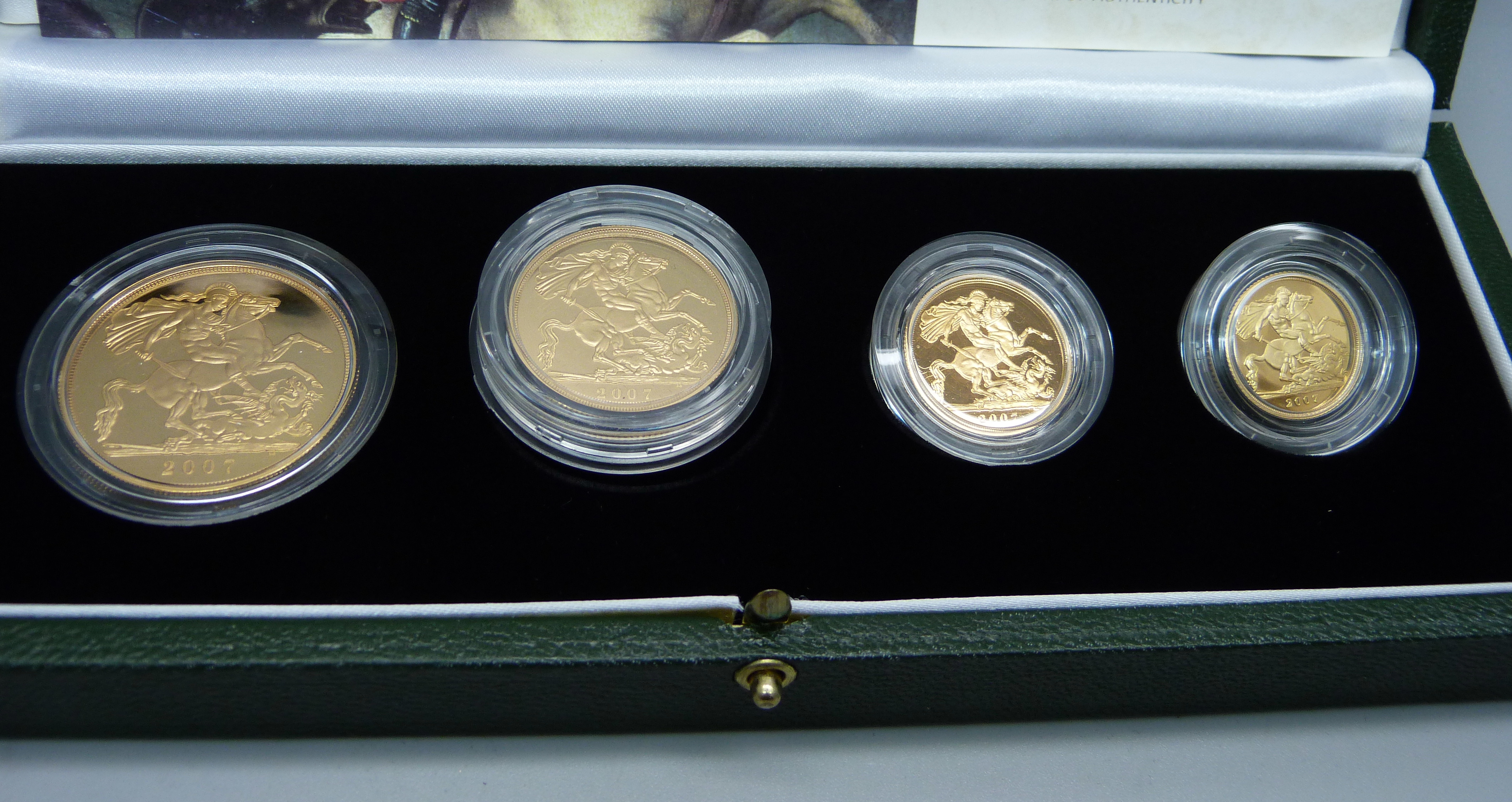 The Royal Mint 2007 UK gold proof four-coin sovereign collection, no. 968 - Image 2 of 7