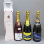 Three bottles of Champagne, Oudinot, Comte de Noiron and de Venoge