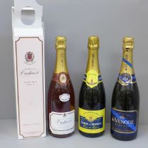 Three bottles of Champagne, Oudinot, Comte de Noiron and de Venoge