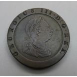 A George III 1797 cartwheel two penny coin
