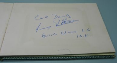 An autograph book, 1950s and 1960s includes Cary Grant, Margaret Leigh, Marty Wilde, Victor