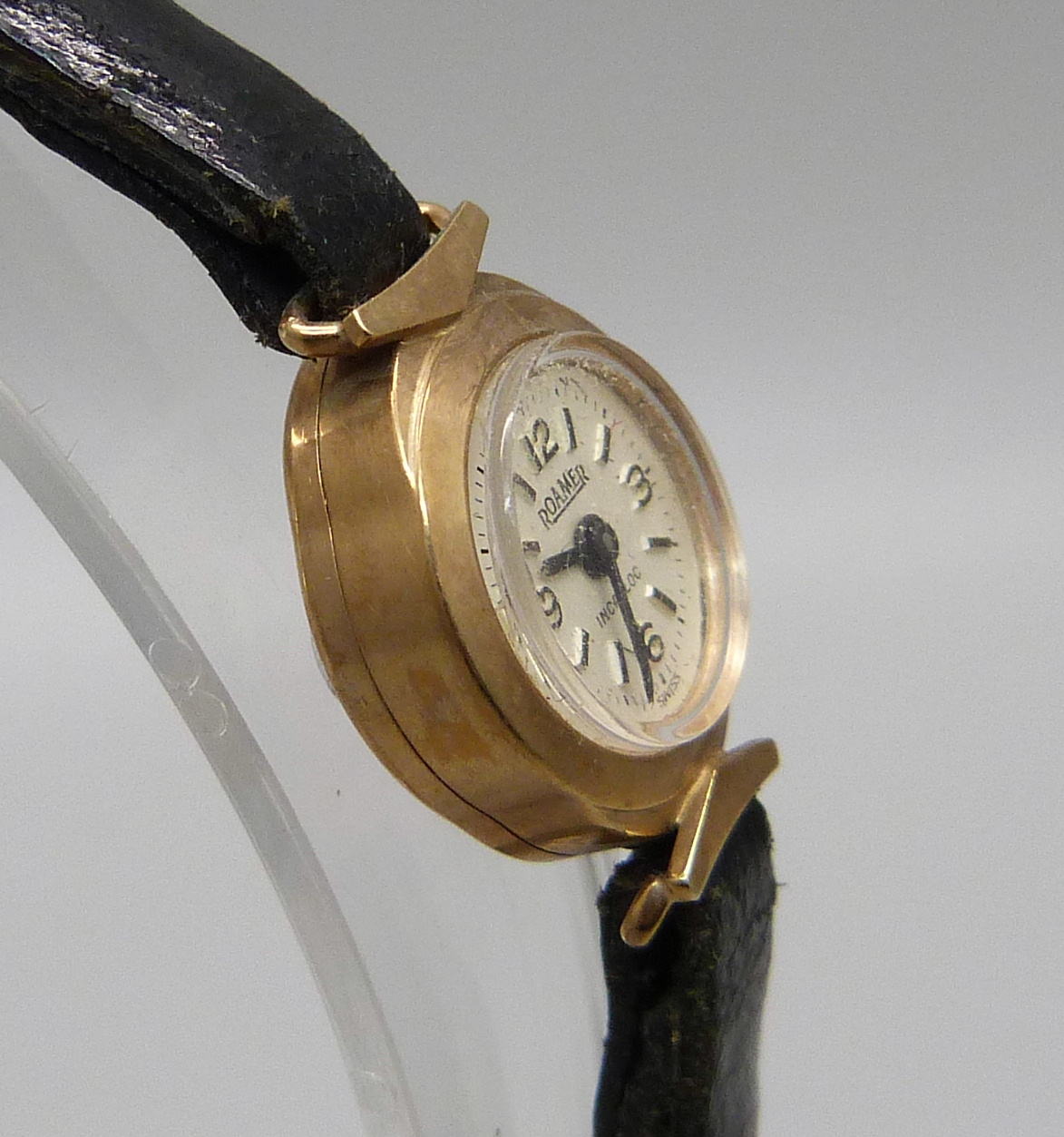 A lady's 9ct gold cased Roamer wristwatch and a 9ct gold bracelet strap, strap a/f and 6.7g - Image 3 of 4