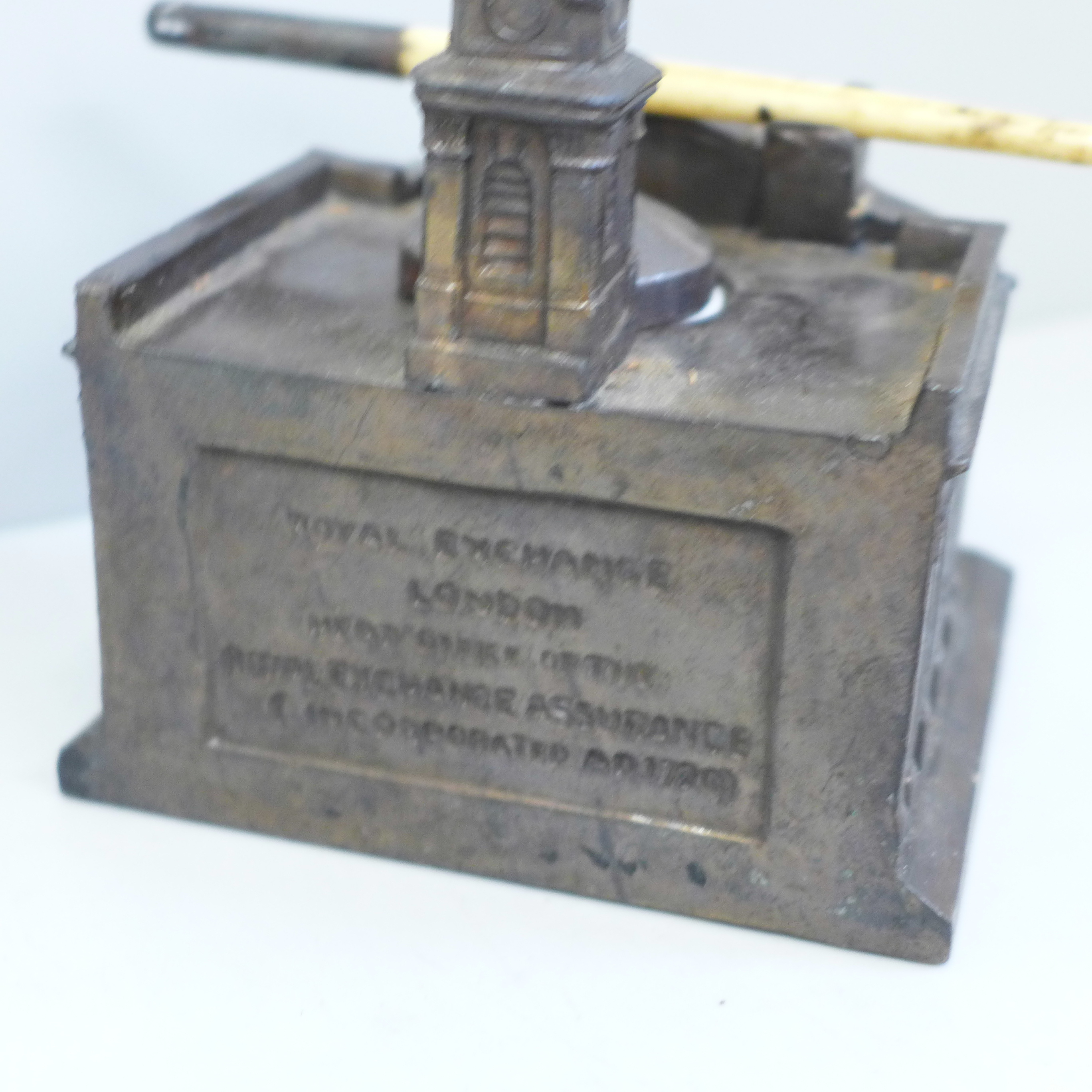A Royal Exchange Assurance cast metal novelty inkwell - Image 4 of 4