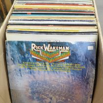 A box of over 70 1960s and later LP records