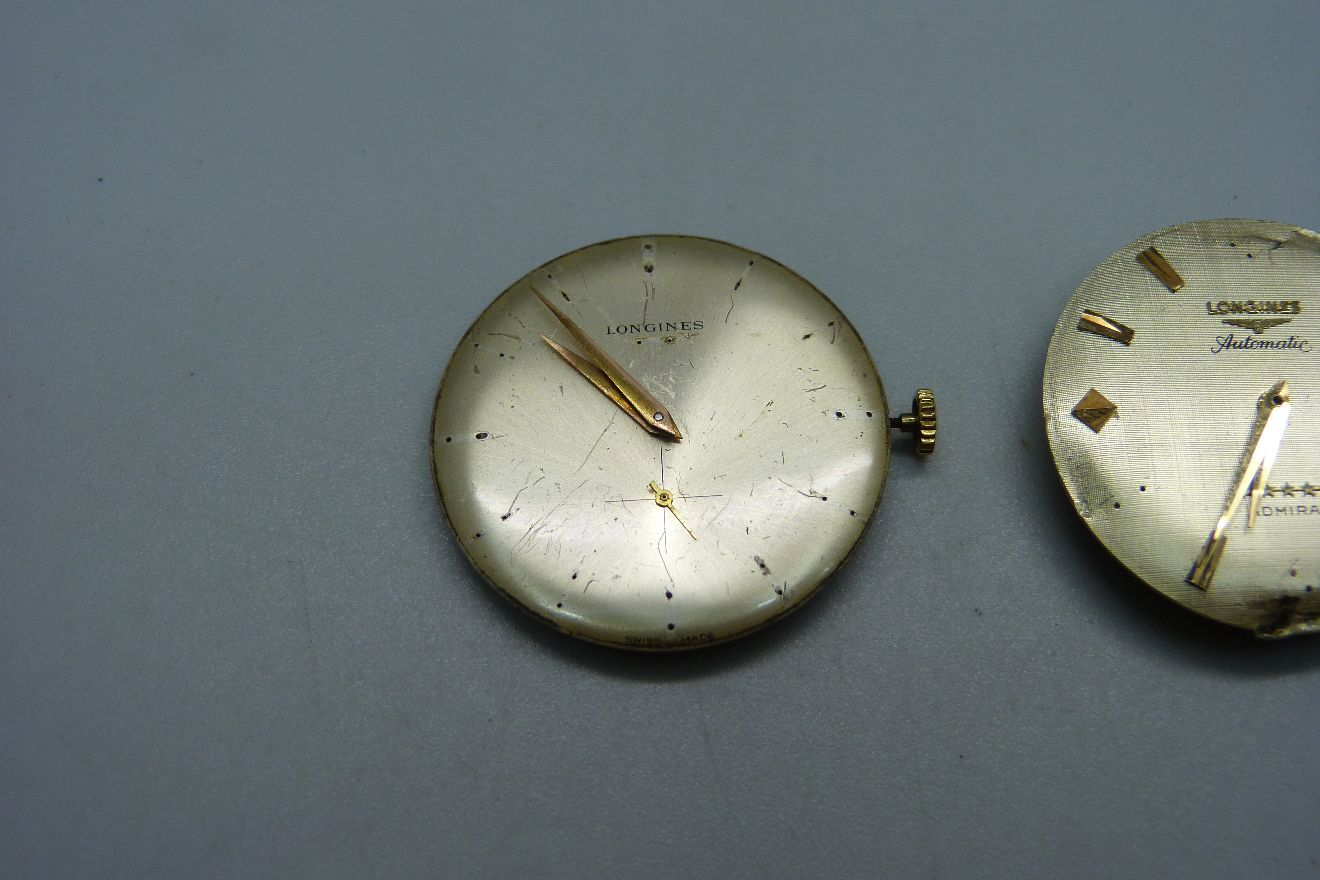 Two gentleman's Longines watch movements, one manual and one automatic, a/f - Image 3 of 4