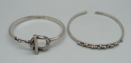 Two designer bracelets, one European marked RVT with continental control marks