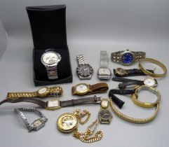 A collection of wristwatches, etc.