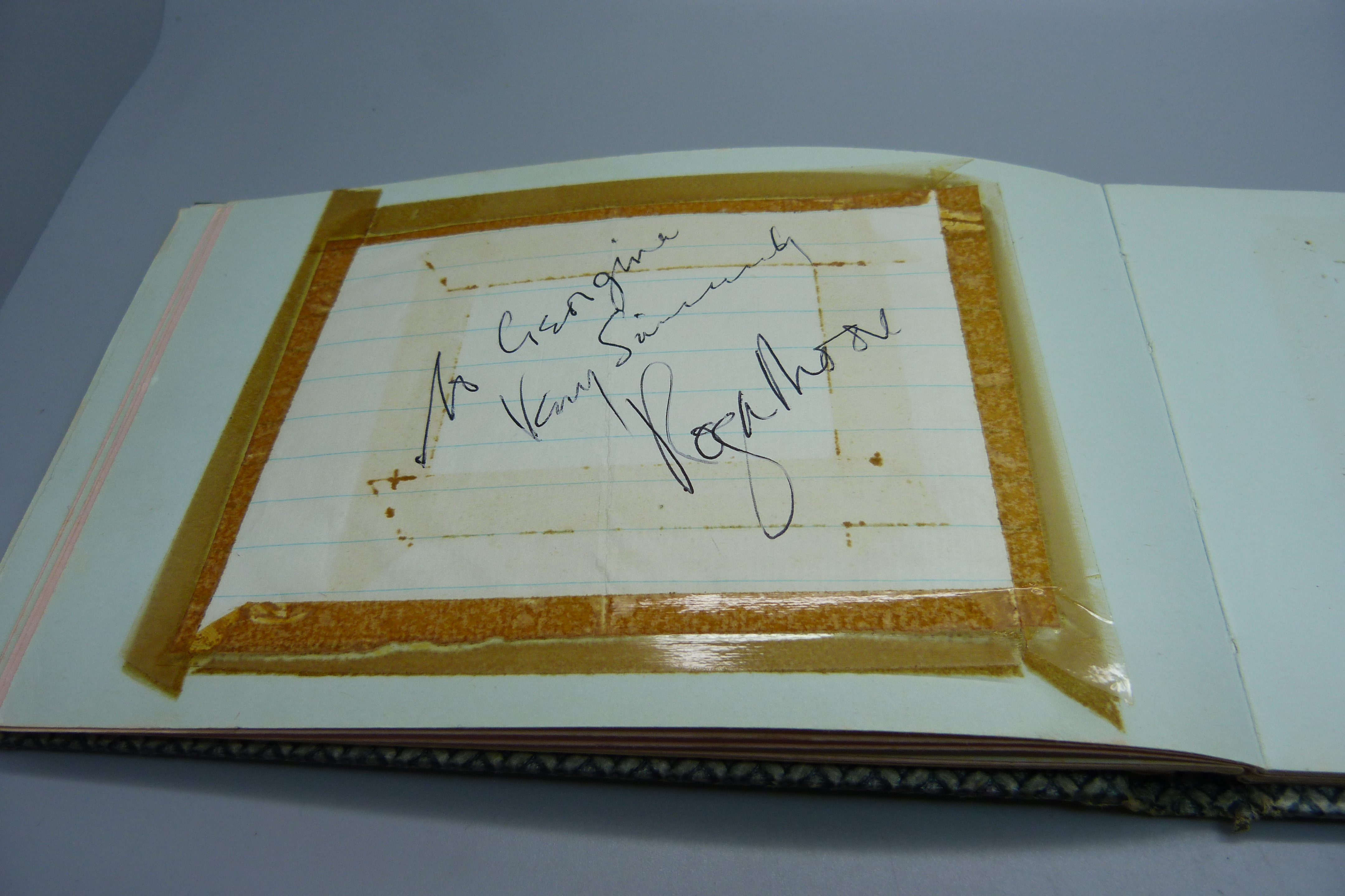 An autograph book, 1950s and 1960s includes Cary Grant, Margaret Leigh, Marty Wilde, Victor - Image 6 of 9