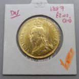 A Queen Victoria 1887 gold £2 coin