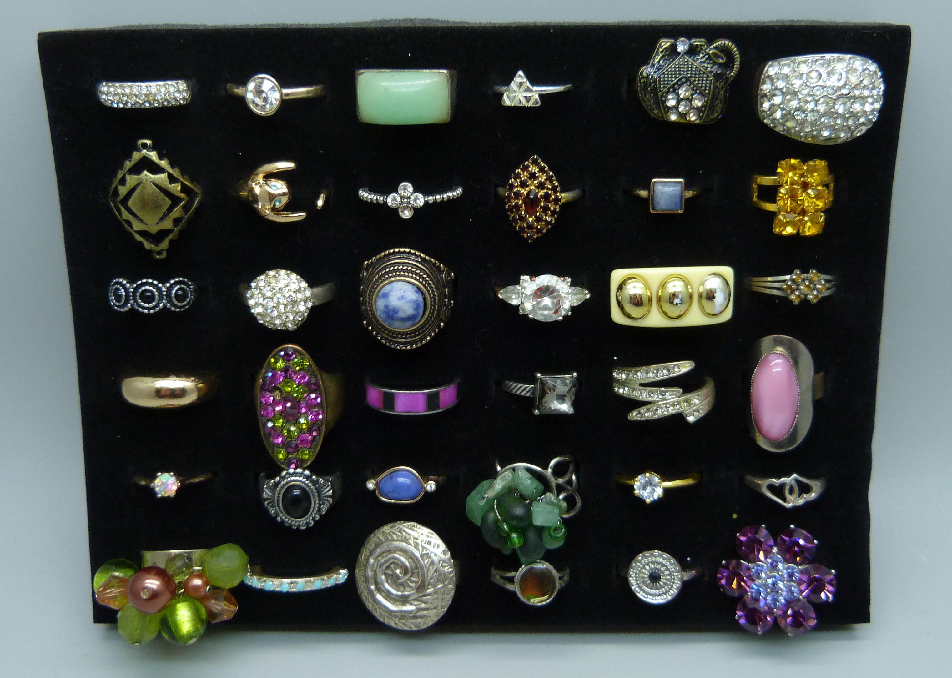 Thirty-six dress rings