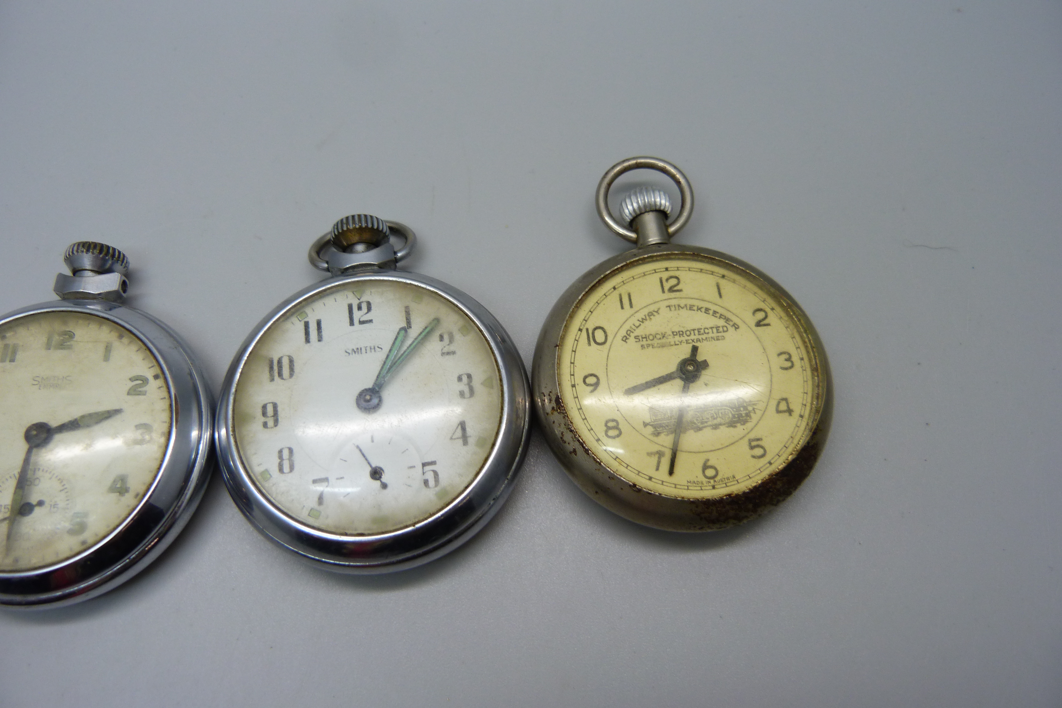 Four pocket watches including military and railway - Image 3 of 4