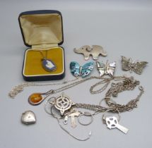 Silver jewellery, 57g
