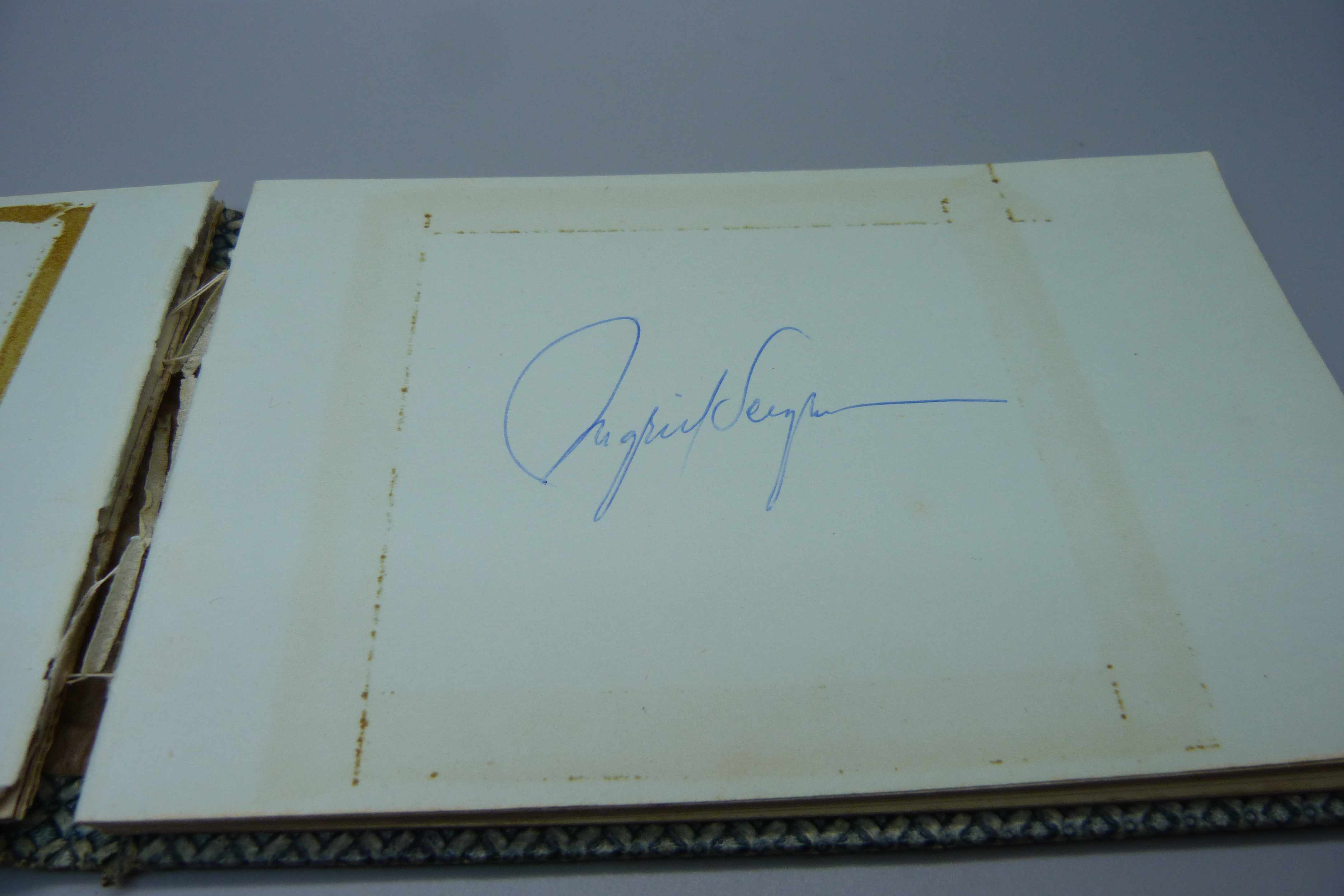 An autograph book, 1950s and 1960s includes Cary Grant, Margaret Leigh, Marty Wilde, Victor - Image 3 of 9