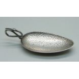 A silver spoon with swan neck handle by Deakin & Francis, Birmingham 1973, 35g, 10.5cm