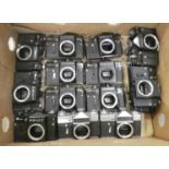 A box of fifteen vintage 35mm camera bodies, Zenit 12XP, E, EM **PLEASE NOTE THIS LOT IS NOT