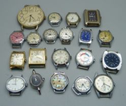 Twenty assorted lady's and gentleman's mechanical wristwatches including Seiko automatic, Smiths,