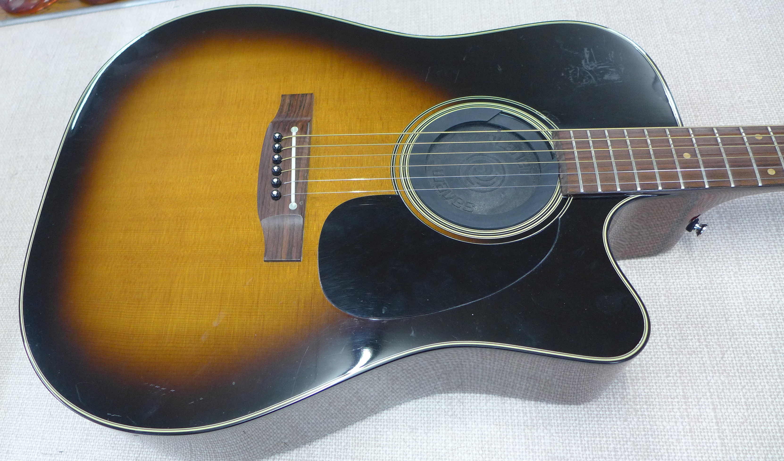 A Takamine classical guitar with a hard case and CT-4BII active pre-amp - Image 4 of 10