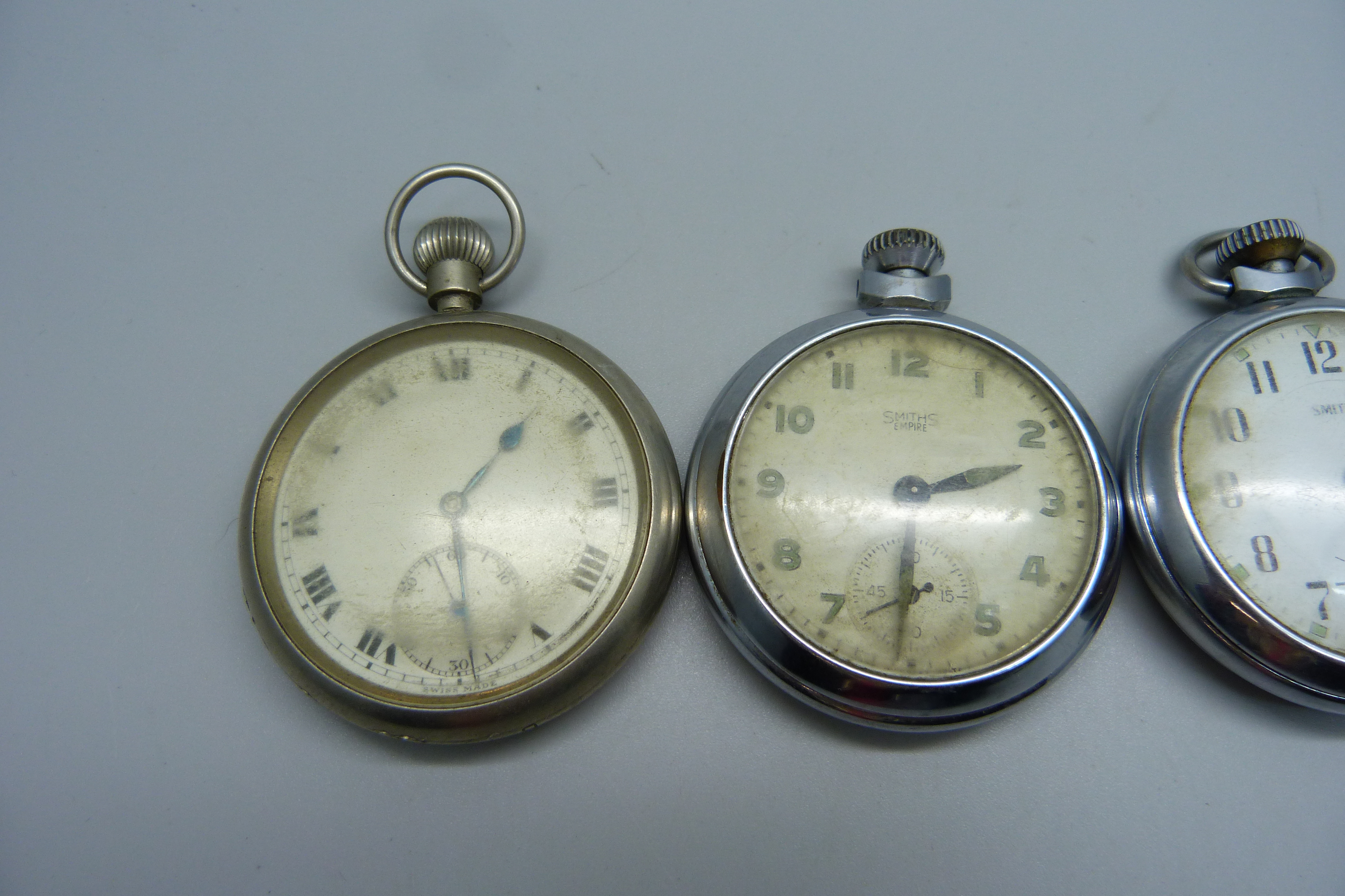 Four pocket watches including military and railway - Image 2 of 4