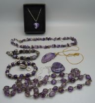 Amethyst costume jewellery