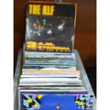 A box of 1980s and 1990s 7" singles