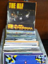 A box of 1980s and 1990s 7" singles