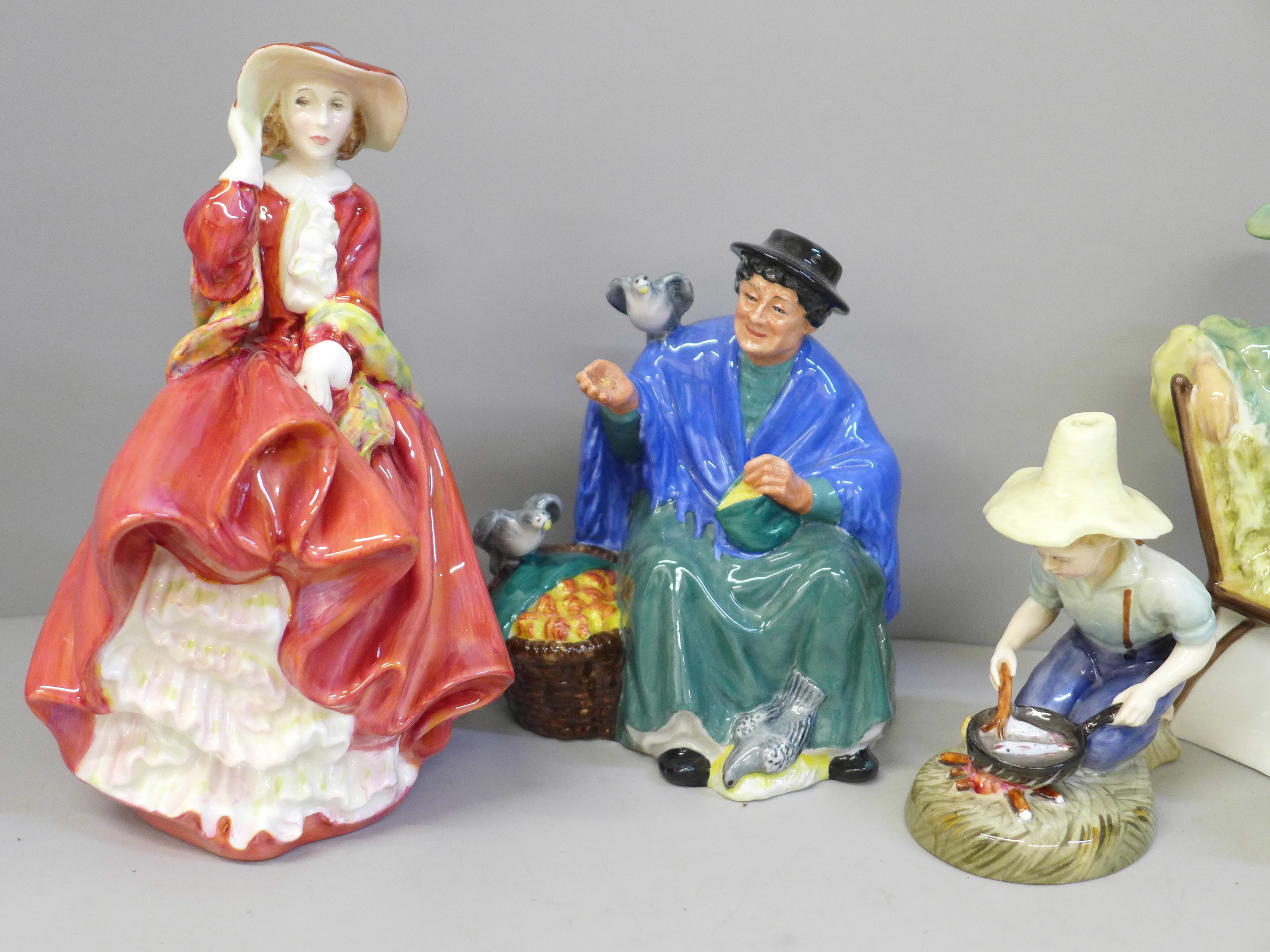 Five Royal Doulton figures; Top o' the Hill, Tuppence a Bag, River Boy, Ascot and Nanny - Image 2 of 6