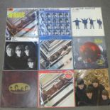 Twelve The Beatles LP records