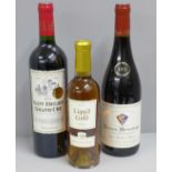 Three bottles of wine including 2012 Saint-Emilion Grand Cru