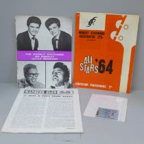 Pop music, Rolling Stones ticket and programme for the All Stars 64 show, Marquee Club London