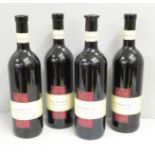 Four bottles of wine; Kumala Pinotage-Cinsault, 2001