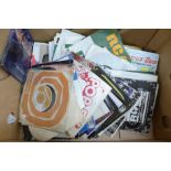 A box of over 110 rock 7" singles; Slade, Status Quo, Def Leppard, Quireboys, Adam and the Ants,