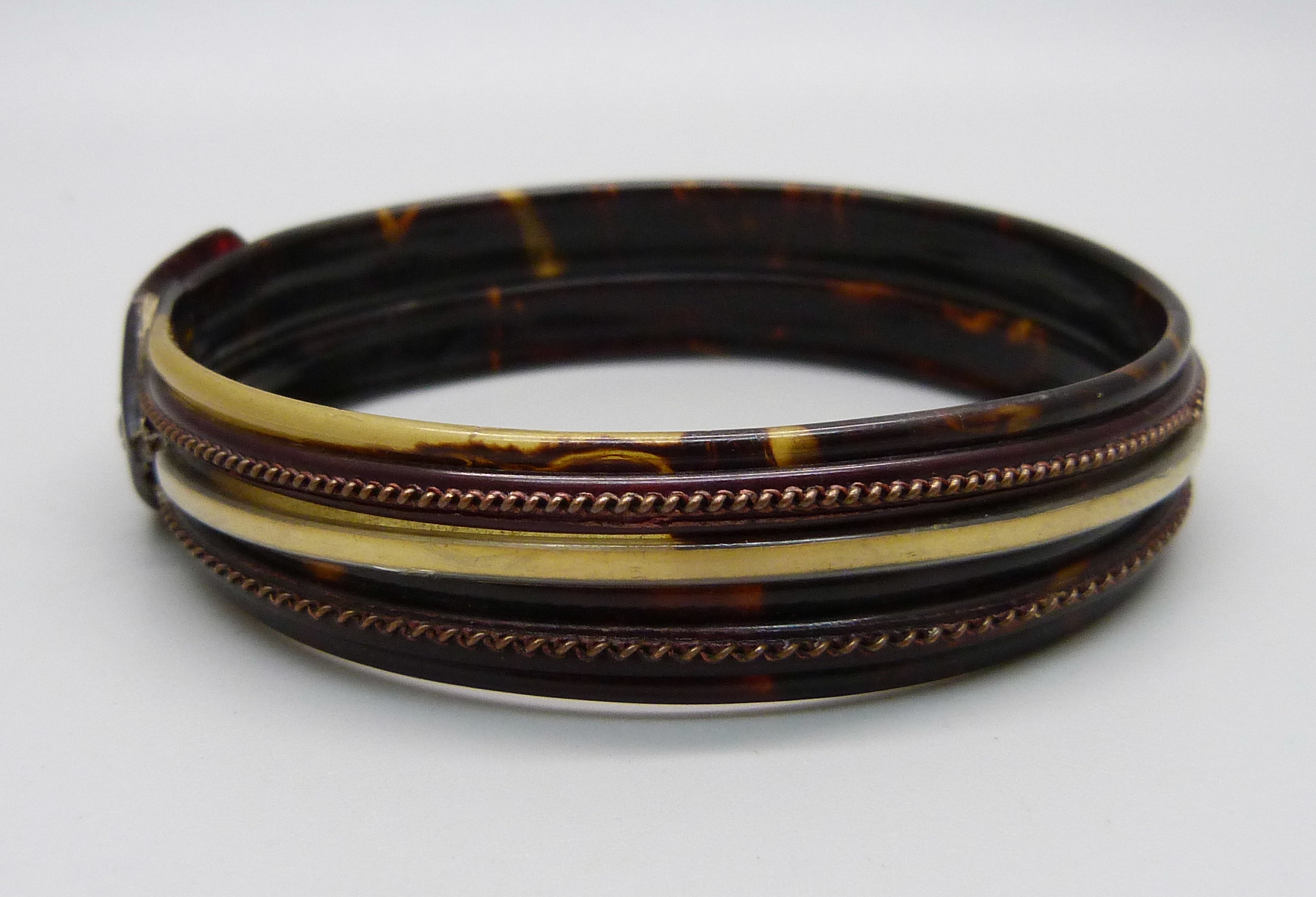 A vintage faux tortoiseshell bangle, a/f - Image 2 of 3