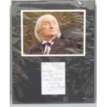 Doctor Who interest, Richard Hurndall autographed letter (was the stand in for William Hartnell in