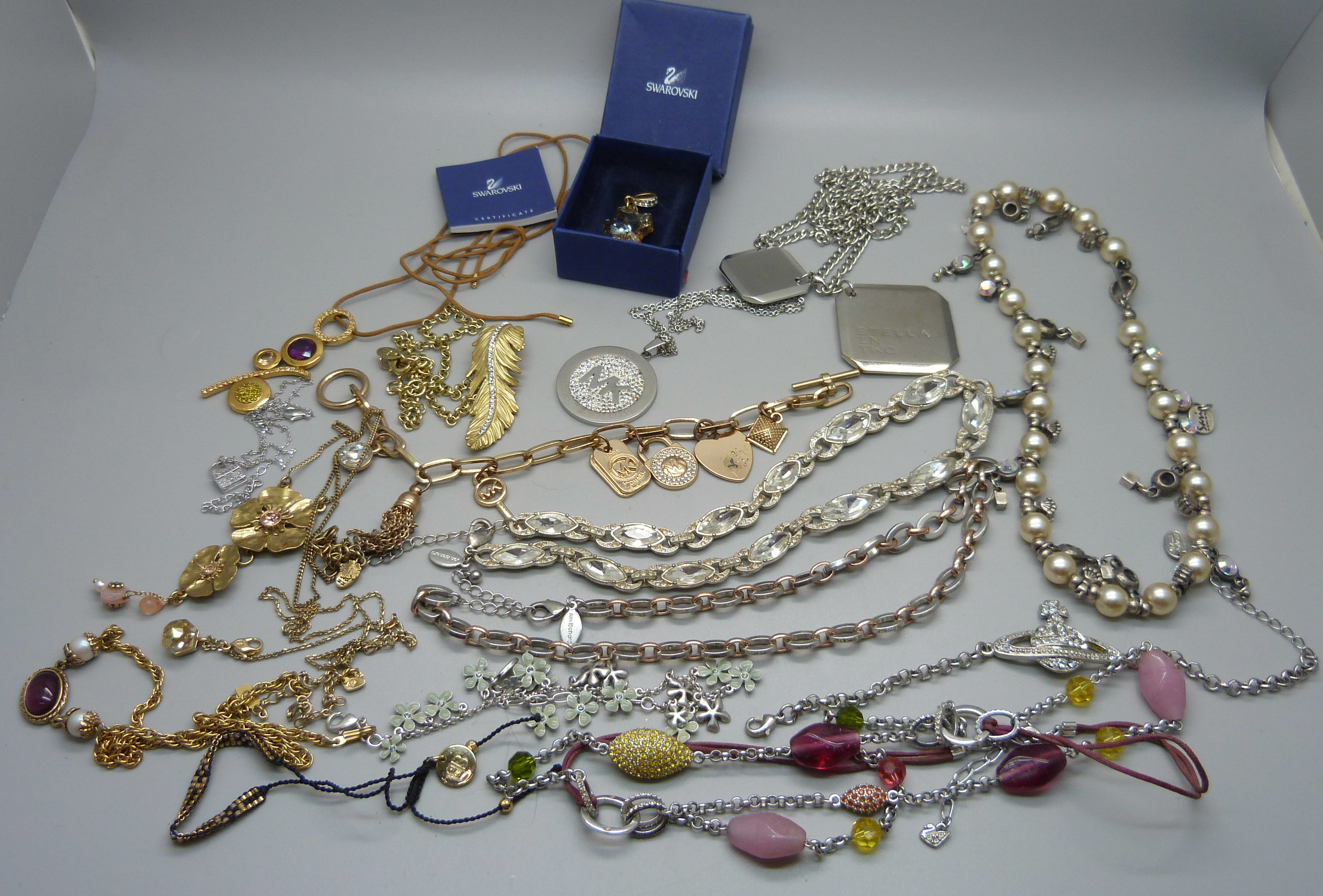 Designer jewellery including Vivienne Westwood, Swarovski, Michael Kors, etc.