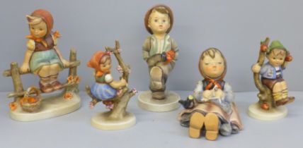 Five Hummell figures