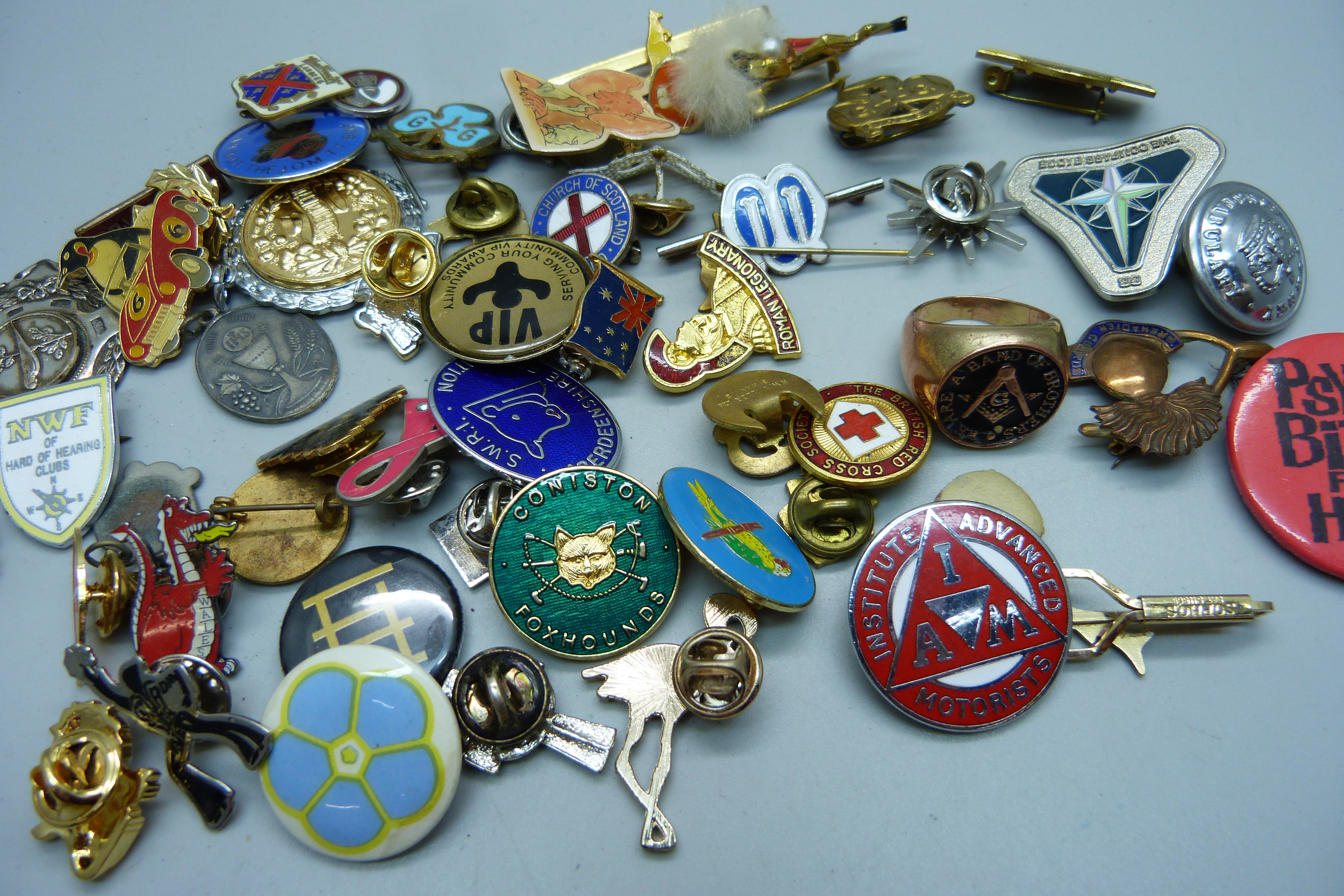 A Masonic ring and assorted badges, etc. - Image 2 of 2